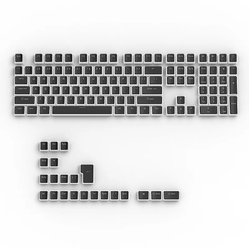 Shuangpi Nai Pudding – petit ensemble complet de 130 capuchons de touches pour Mx, interrupteur de clavier mécanique d'échange à chaud, capuchons de touches RGB transparents, nouveauté 2025