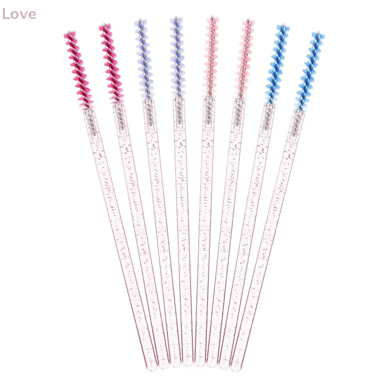 [L&P] 50Pcs Eyelash Extension Rainbow Crystal Mascara Wand Applicator Spoolers Eye Lashes Cosmetic Brushes Set Tool