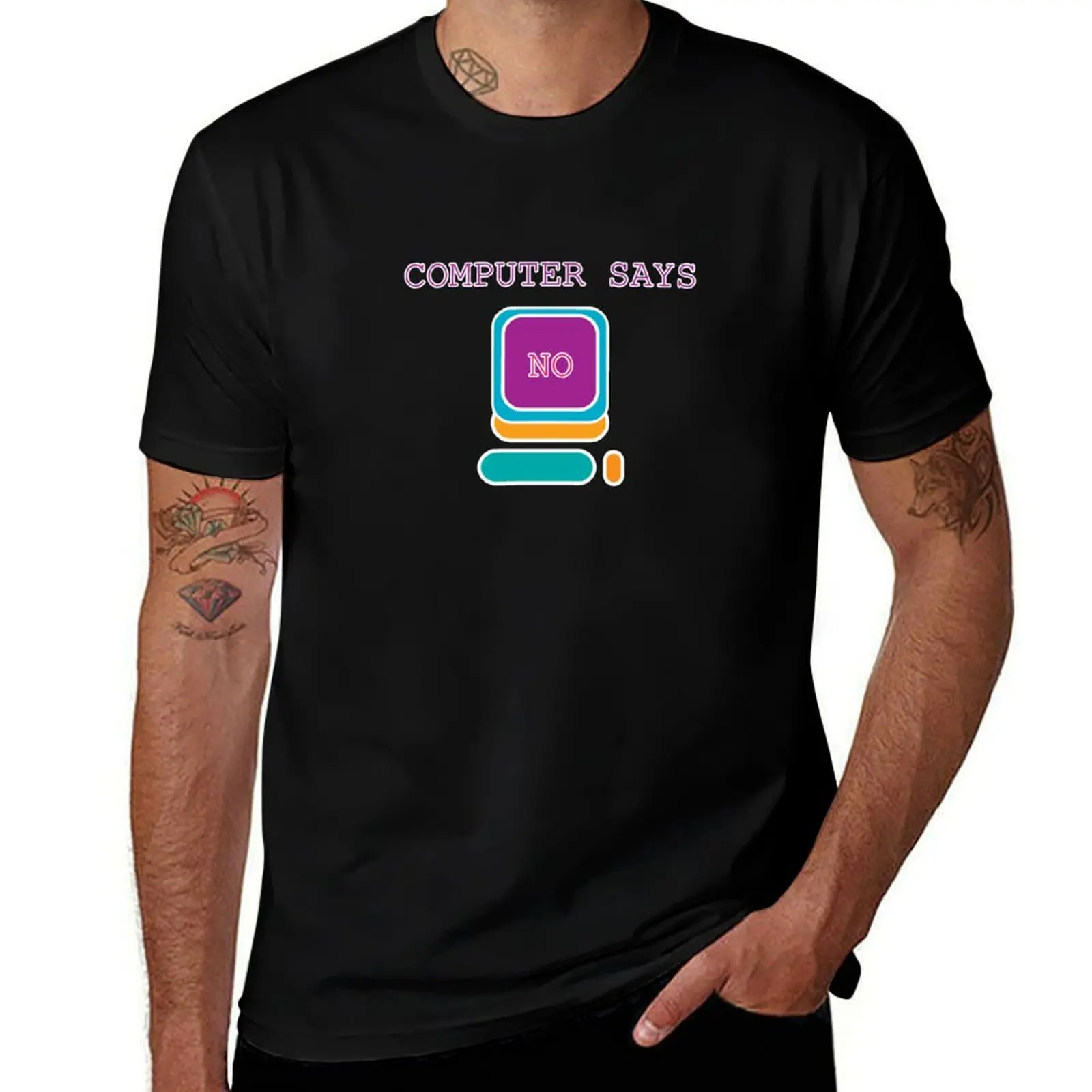 

Little Britain - Computer Says No (Purple, with Text) T-Shirt funny meme t-shirts Louboutins tee shirts for men