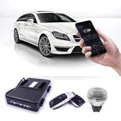 Para mercedes benz classe c w204 adicionar empurrar para iniciar o sistema de parada motor remoto starter keyless entrada nova chave inteligente acessórios do carro