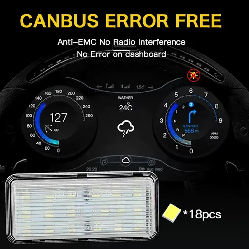 2Pcs License Plate Light For Toyota Land Cruiser 100 200 Prado 120 Reiz 4D Mark X LED Number Signal Light