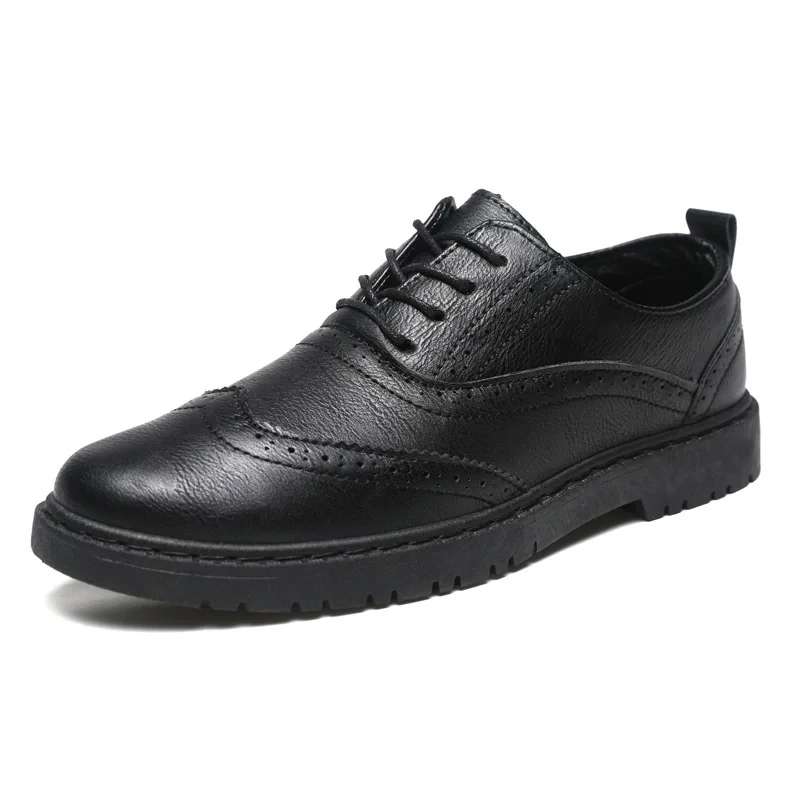 

New Men Brown Leather Oxford Dress shoes Pointed Toe Derby Wedding For Business Special design Tenis De Hombre Moccasins