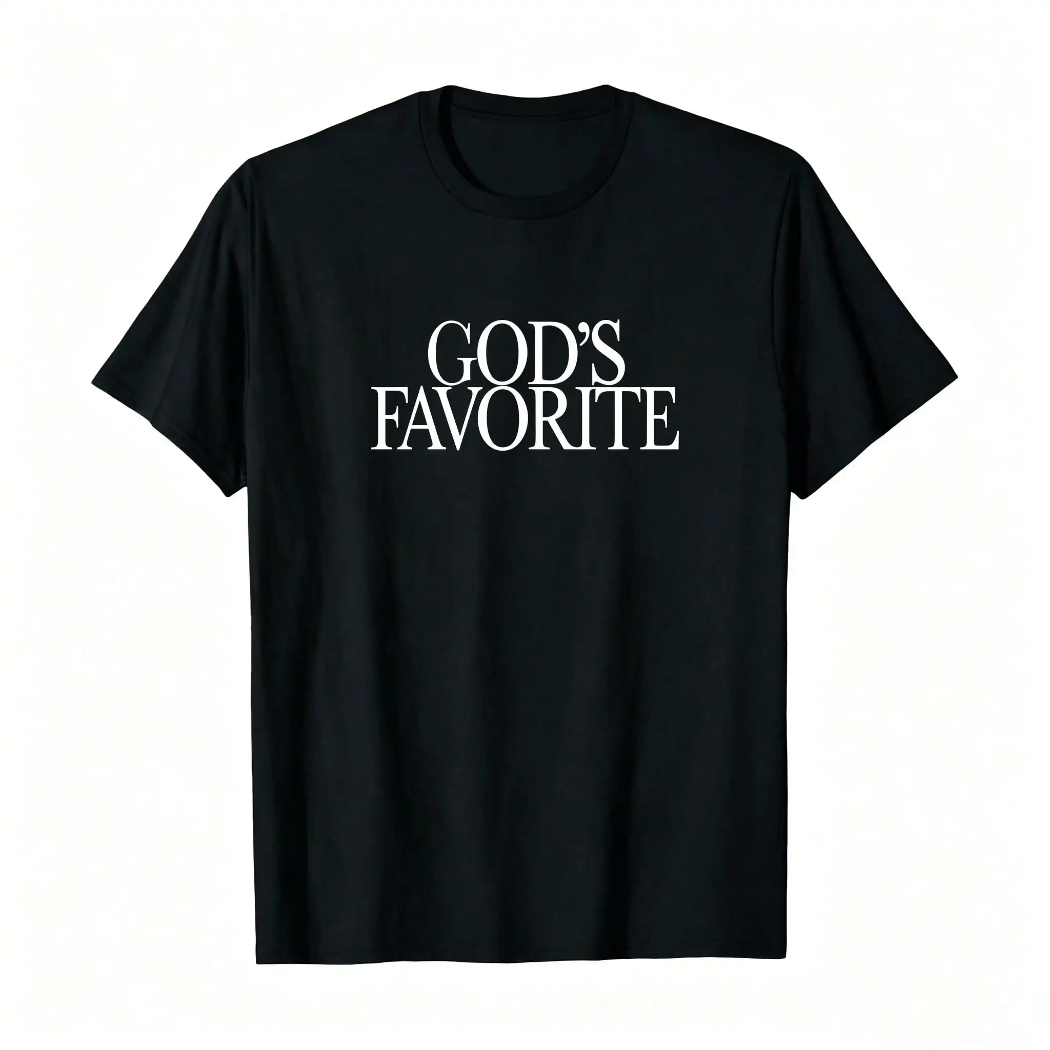 Y2K Crew Neck God Favorite Print Shirt
