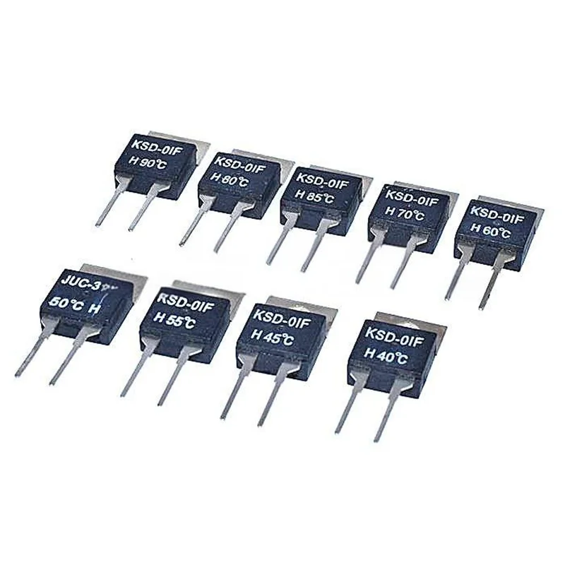 5PCS KSD-01F 40 50 60 70 80 95 100 DegC NC Normalmente Fechado NO Normalmente Aberto 1.5A Interruptor Térmico Sensor de Temperatura Termostato