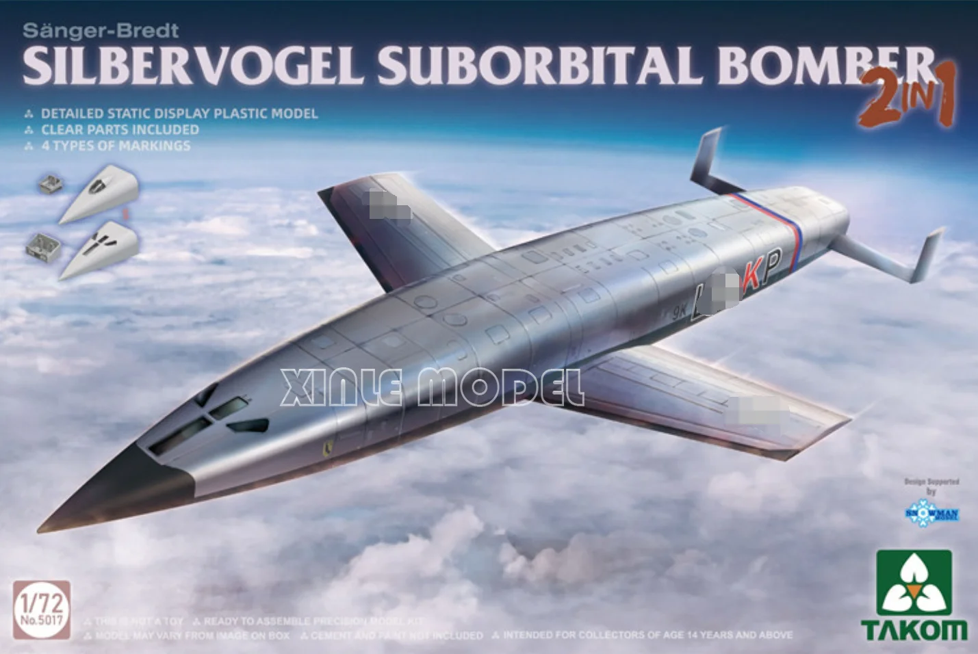 

Пластиковый собранный комплект модели самолета TAKOM 5017 Sänger-Bredt Silbervogel Suborbital Bomber 1/72