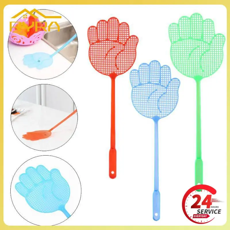 

Kitchen Long Handle Flyswatter Cute Palm Shaped Fly Swatters Mosquito Pest Control Insect Killer Home Plastic Flies Pat Flapper