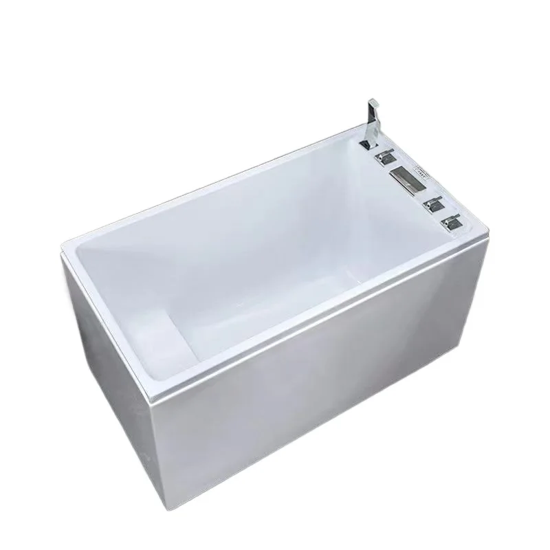

Mini deep bubble small bathtub Adult child bath Household deepened seated small apartment Free-standing acrylic bathtub