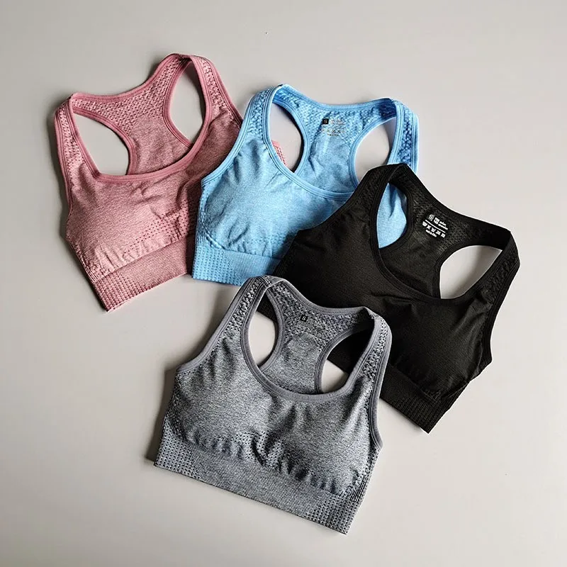 Reggiseni sportivi da donna reggiseno da Yoga Top Fitness gilet da corsa intimo reggiseno imbottito Crop Sport Workout Top reggiseno Push Up senza