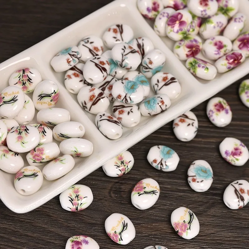 

50 шт./партия, керамические бусины с прямоугольным отверстием