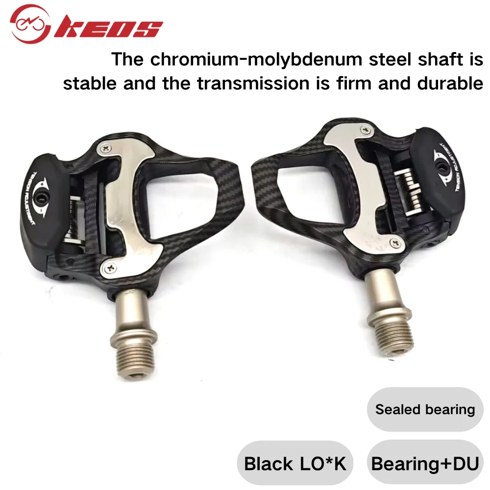 KEOS Pro MTB Clipless Pedals Nylon-Carbon Body Sealed Durable Bearings Adjustable Tension Wide Platform SPD/LOOK Compatible