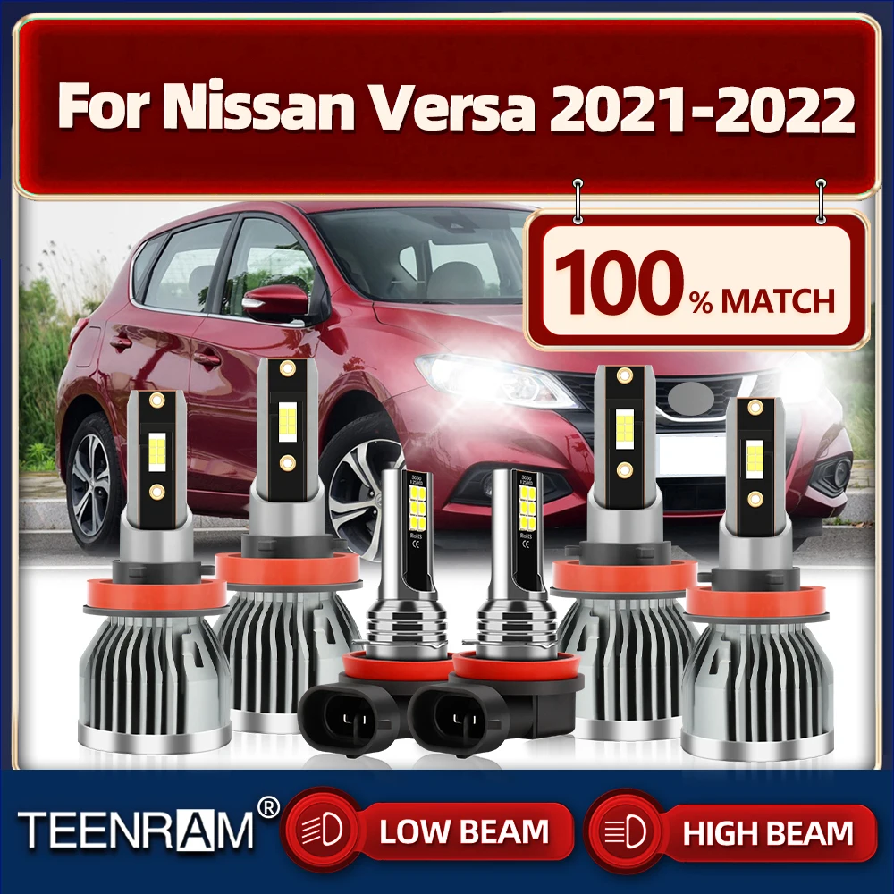 

360W Canbus LED Headlight Bulbs 6000K White Auto Fog Lights 12V 24V High Low Beam Car Lights For Nissan Versa 2021 2022