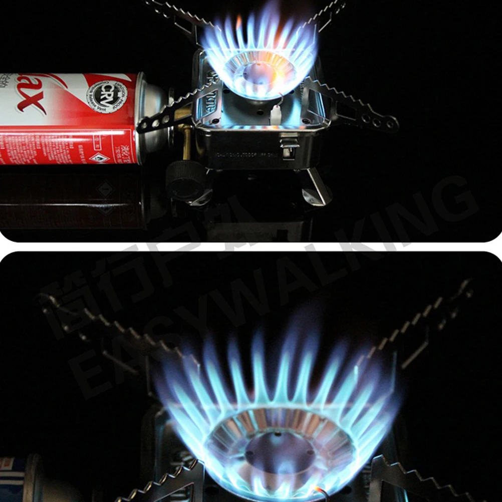 

Camper Compact Camping Gas Cooker Foldable Lightweight Stainless Steel High Temp Resistant Fuel Saving for Hiking