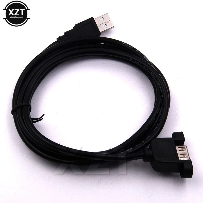 30CM NEW USB 2.0 Male to Female Extension Cable with Panel Mount Screw Hole Connector Adapter For computer