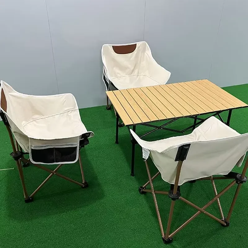 Portable Folding Camping Table and Chair Set for Outdoor Picnic Dining Egg Roll Party Suitcase Style Lightweight Furniture