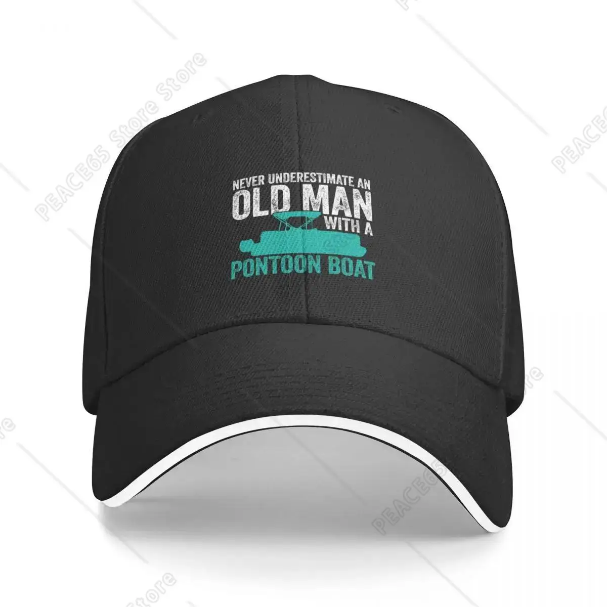 

Never Underestimate An Old Man With A Pontoon Boat Funny Boating Baseball Cap Golf Hat Tea Hat Dad Hat Mens Tennis Women