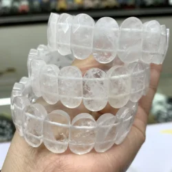 Natural Dolomite Quartz Crystal Bracelet 10*20mm for Women Men Simple Energy Stone Bracelet Academic Magnetic Field Jewelry