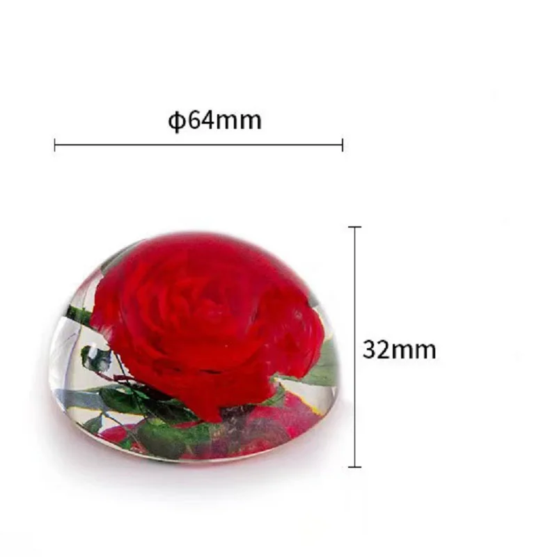 Resin Flower Specimen Transparent Crystal Drop Red Rose Blue Rose Specimen Hemisphere Desktop Ornament For Home Decoration Gifts