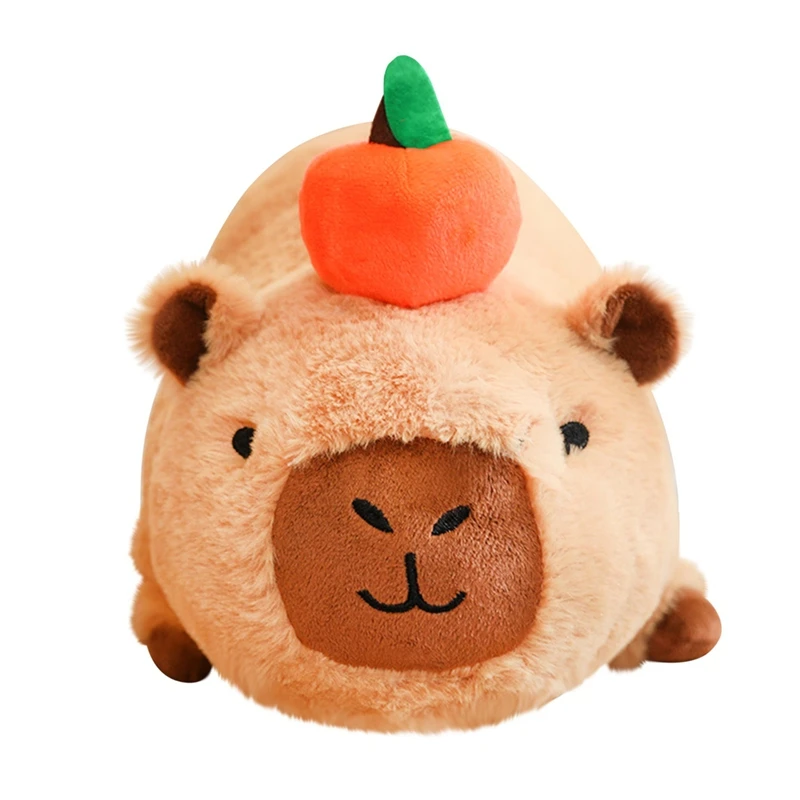 ตุ๊กตาหนานุ่มคาบิบาล่าน่ารักพร้อมหมอนตุ๊กตา Stitch ผ้ากำมะหยี่หัวสีส้มนุ่มเป็นของขวัญกอดที่สมบูรณ์แบบ