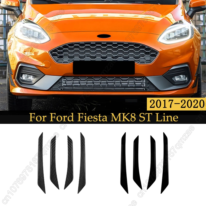 

Front Bumper Splitter Spoiler Trim Wind Knife For Ford Fiesta MK8 ST Line 2017 2018 2019 2020 Front Lip Sticker Body Kits