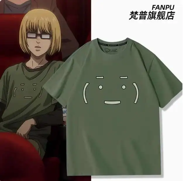 

Anime Attack On Titan Eren Jaeger Short Sleeve T-Shirt Summer Cosplay Costume Casual Student Loose Tops Anime