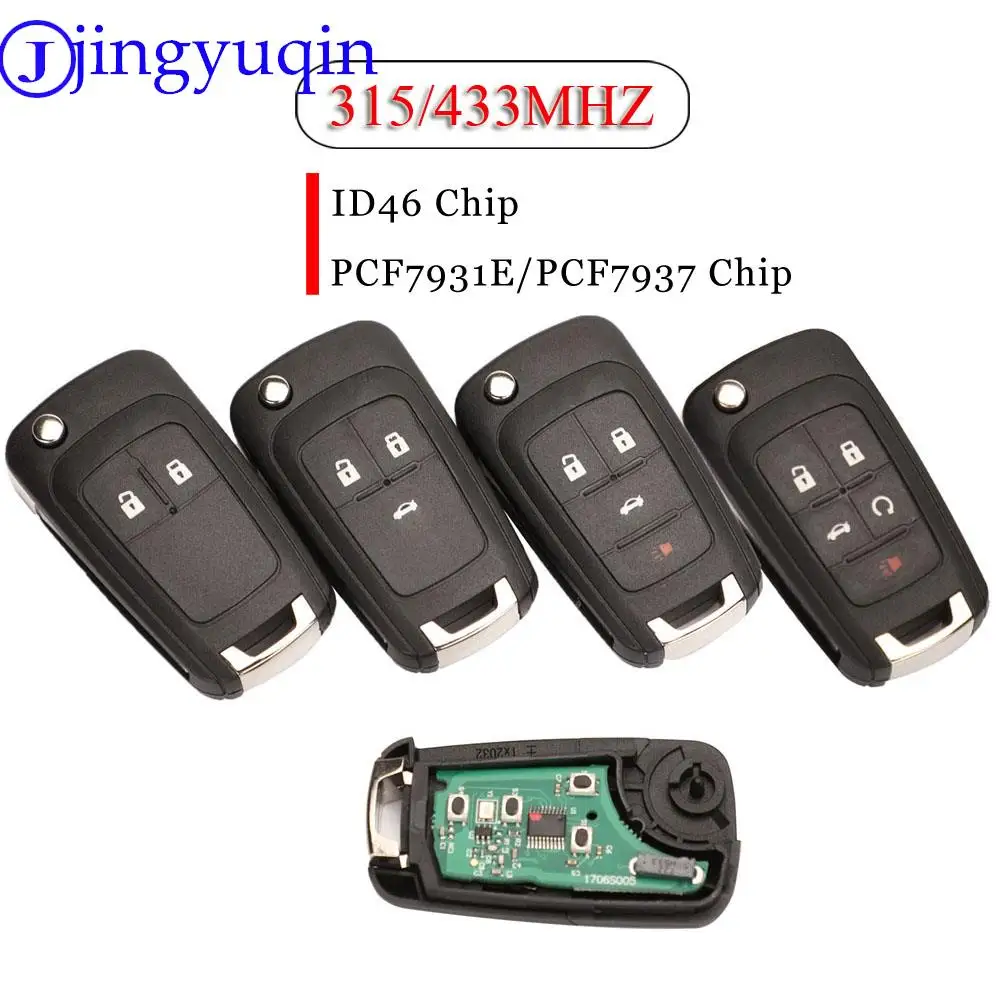 jingyuqin 2/3/4/5 Buttons Car Remote Key DIY For OPEL/VAUXHALL Astra J Corsa E Insignia Zafira C 2009-2016 315 / 433MHz PCF7937E