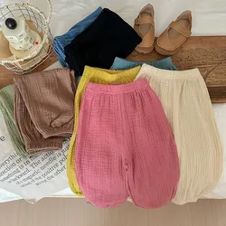 Solid Color Summer Mosquito Proof Pants Child Fashion Versatile Trousers For Boys And Girls New Casual Thin Simple Pants Wear