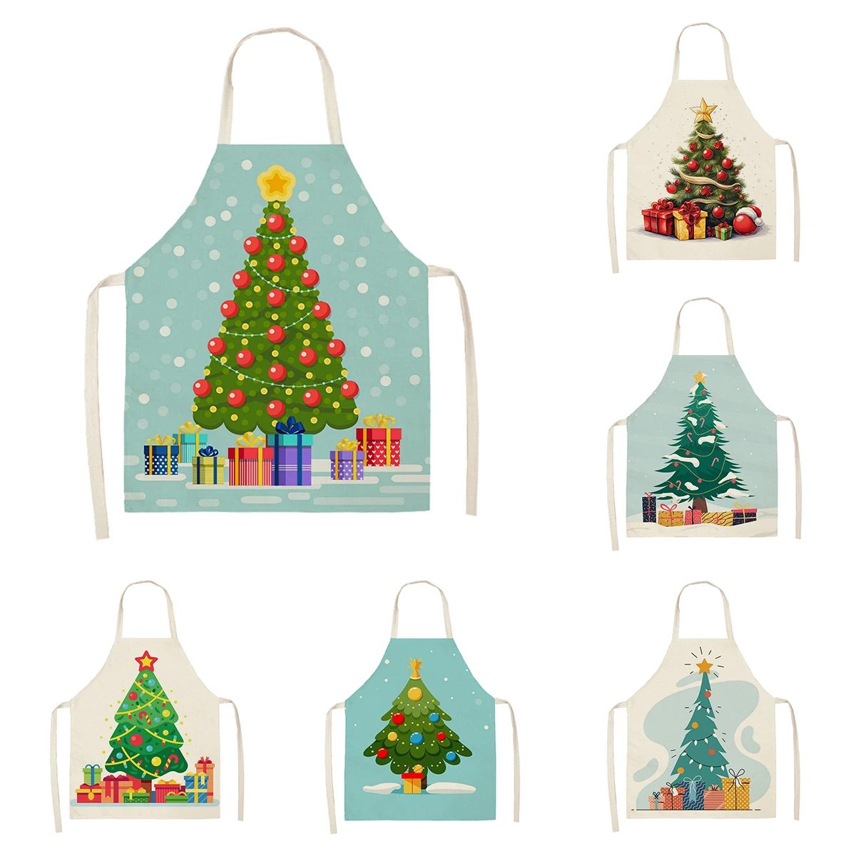 

Кухонный Фартук для женщин, льняной водонепроницаемый фартук для мужчин и детей, забавная модель кофейного искусства, на Рождество, зиму