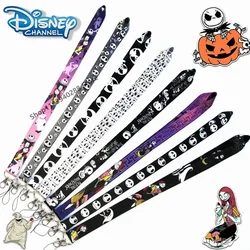 Disney The Nightmare Before Christmas Lanyards Keys Neck Strap Key Cute Cartoon Jack Hallowmas DIY Hang Rope Keyrings Accessory