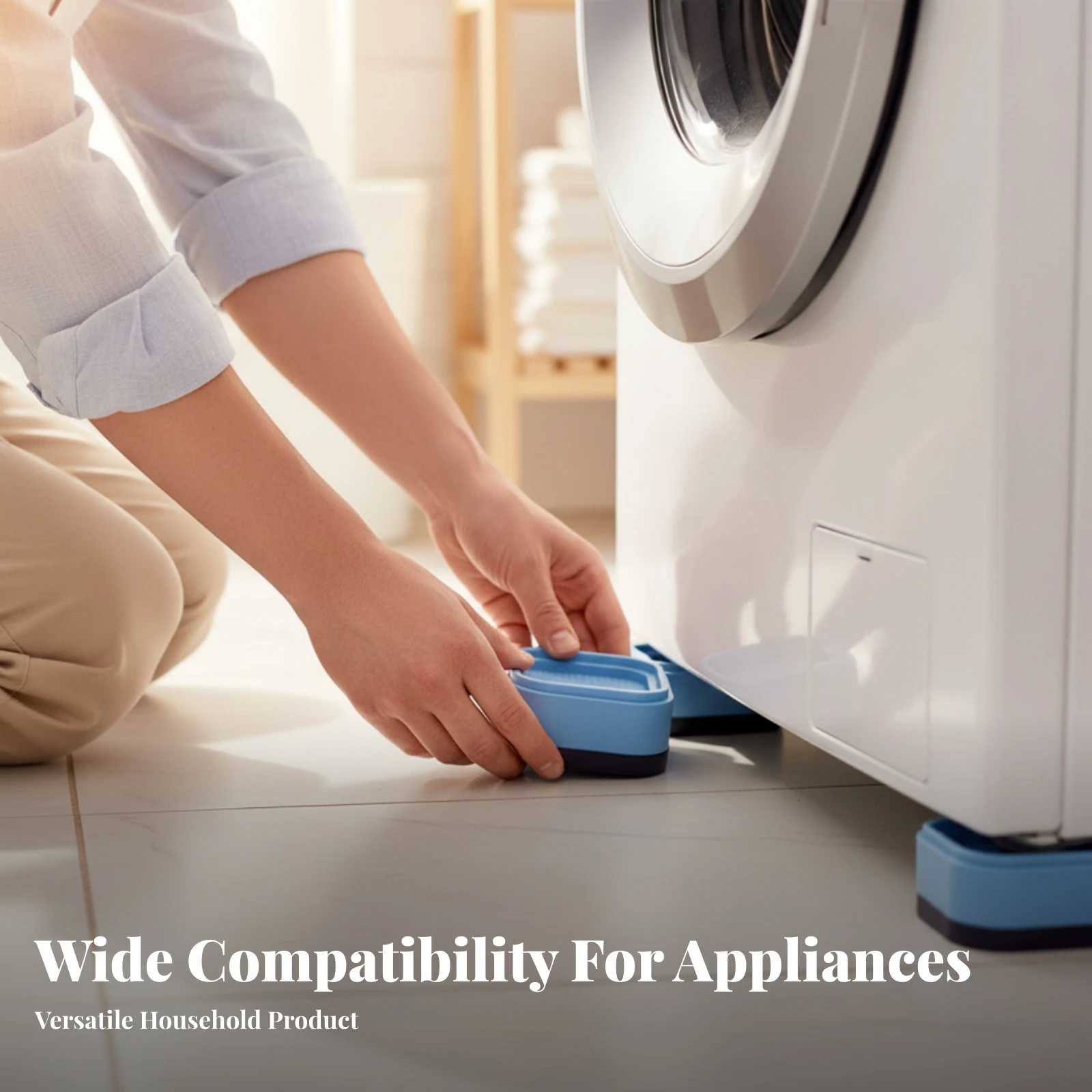 4 Pieces Washing Machine Feet Stackable Washer Support Feet Washing Machine Foot Pad Raised Home Appliance Part Non-Slip view 3