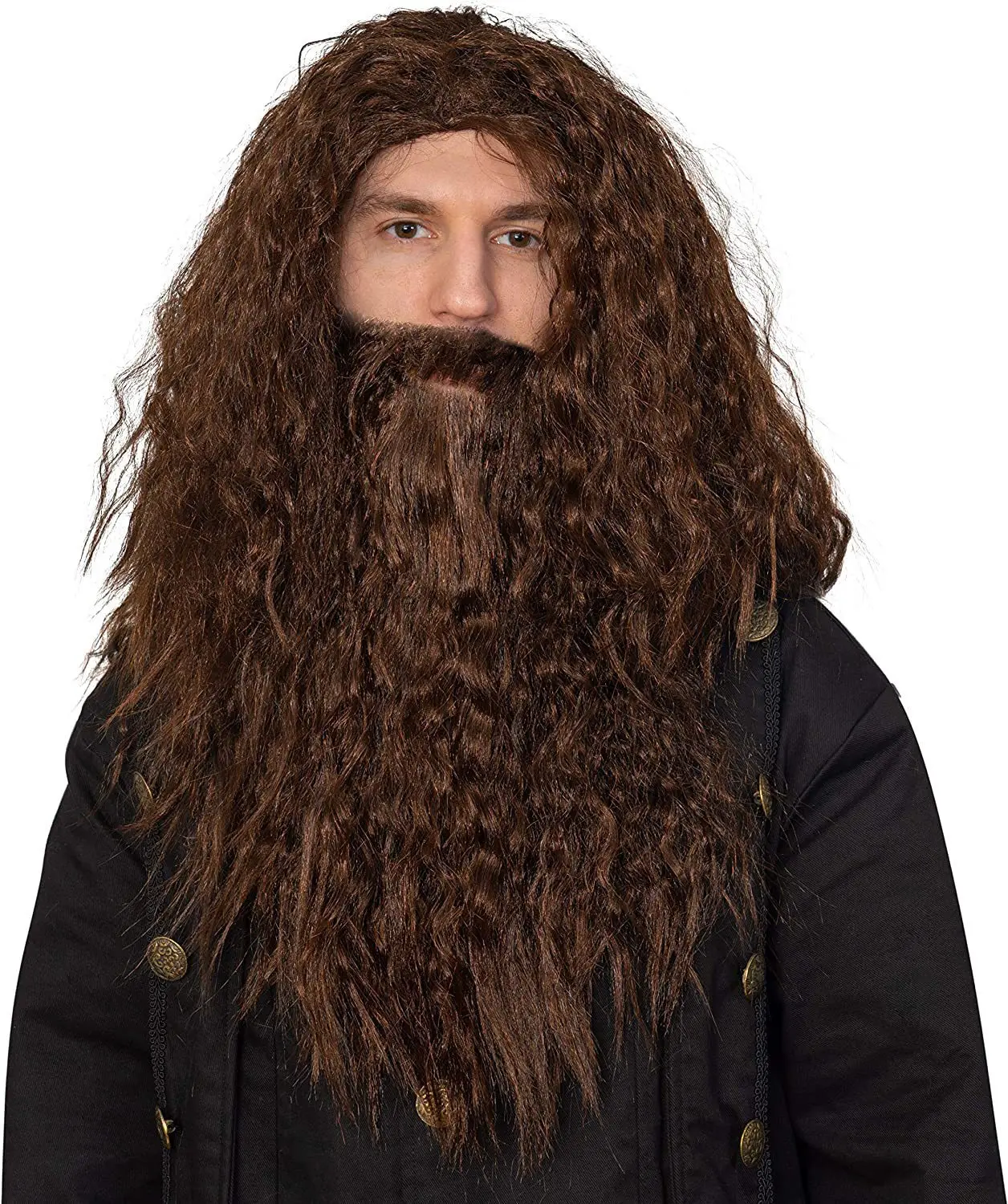 Baard Set Tovenaarskostuum Halloween Cosplay Haar Lange Accessoires Feest Grijs Nep Krullend Aankleden Grijs Heren Accessoire Jezus Rechter