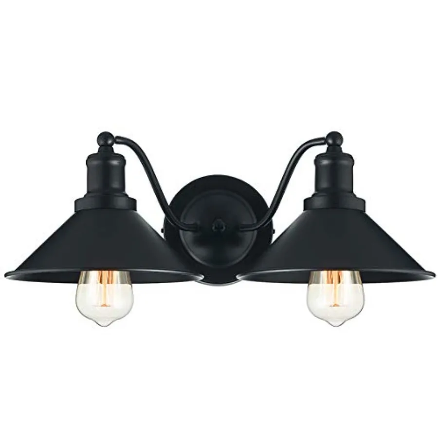 

2-Light Bathroom Vanity Light Wall Sconce Industrial Kitchen Bathroom Farmhouse Wall Lighting Oil Rubbed Black Finish Rustic Wa