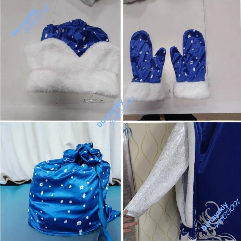 مجموعة أزياء سانتا كلوز الفاخرة ملابس تنكرية للشعر الأخضر لأداء عيد الميلاد #2