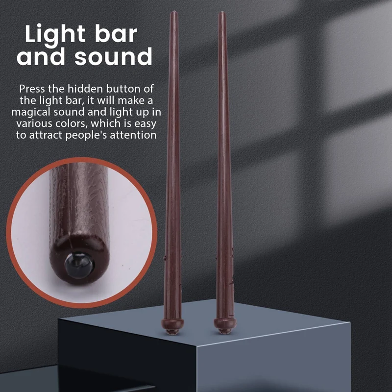 8 Pieces Light Up Wand Magic Light And Sound Toy Wizard Wands, Illuminating Wand, Party Costume Accessory