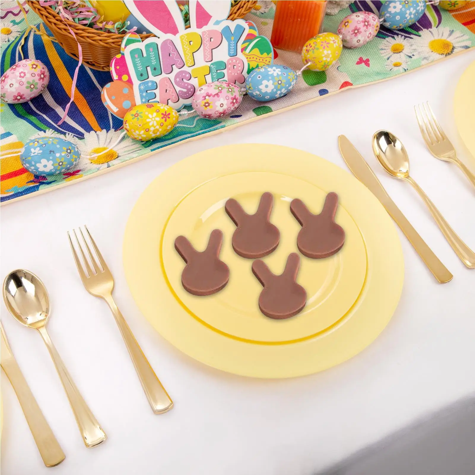 Easter Bunny Silicone Mold Template Tray Easter Bunny Mold For Cookie Fondant Candy Chocolate Resin Craft DIY Food Ice Block