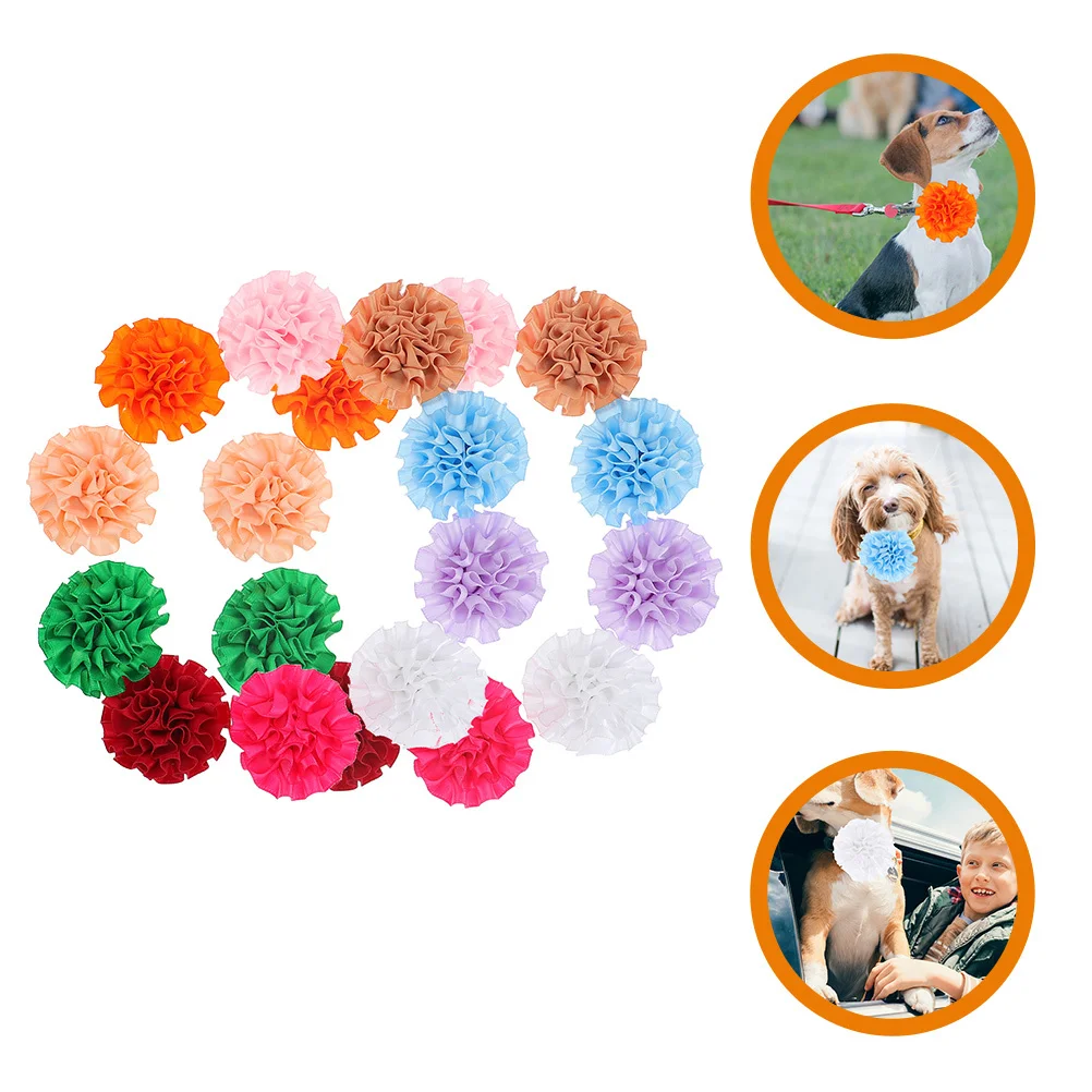 

20pcs Pet Headwear Multi-Color Flower Collar For Small Pets Party Cosplay Decor Dog Cat Puppy Grooming Accessories