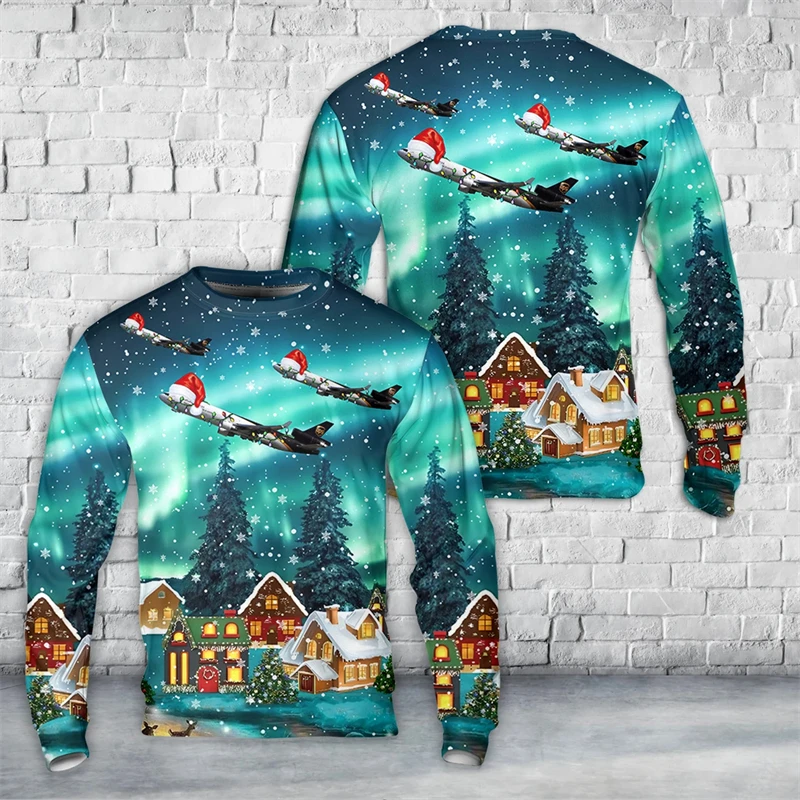 Christmas Ugly Graphic Sweatshirts For Men Clothes Fashion Design 3D Print Boy Pullovers Women Long Sleeve Y2k Tops Sweater