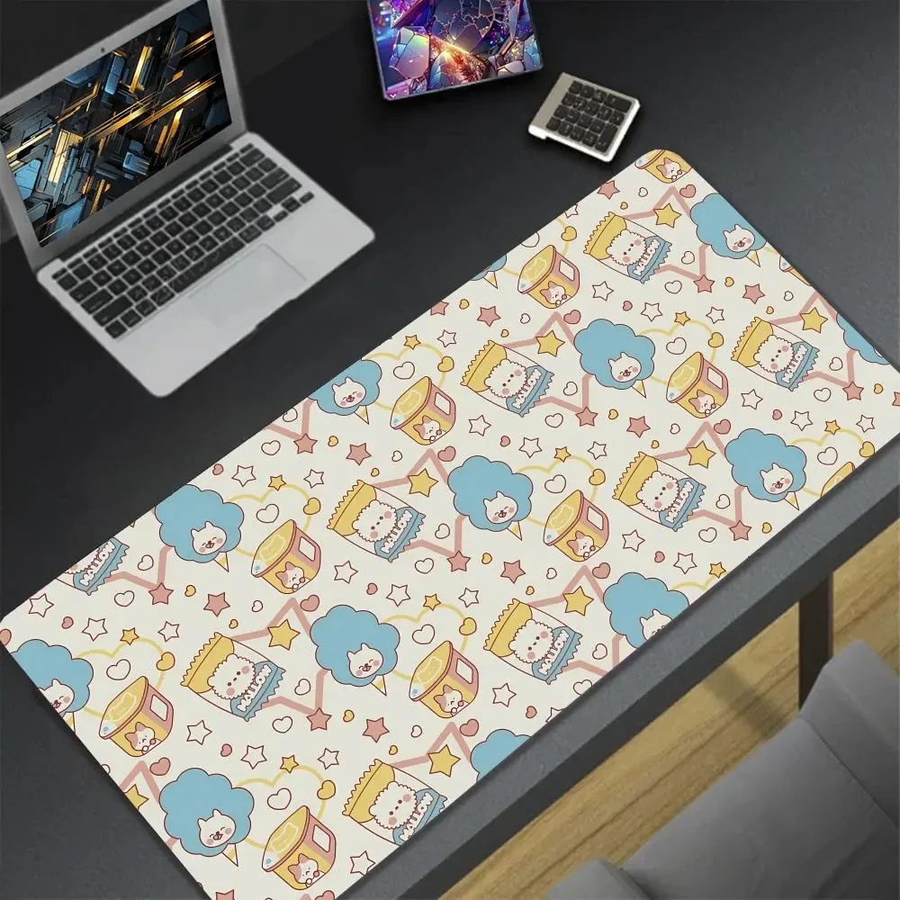 Kawaii Table Mat Cookie Ice Cream Cute Pastel Anime Aesthetic Donut Mouse Pad XXL Japanese Gaming Rubber Mouse Pad Gamer 900x400