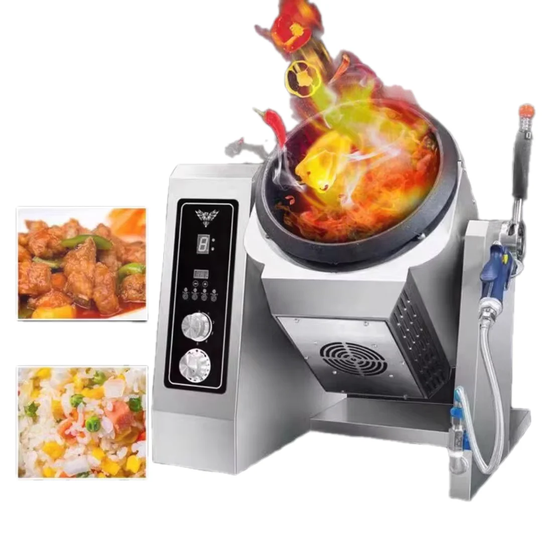 Commercial 5000W Intellint Automatic Stir Fry Cooking Machine China Wok Electric Rotary Induction Cooker with Competitive Price
