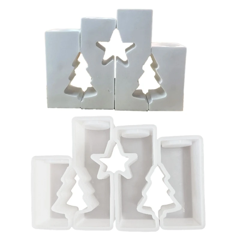 

Tree Silicone Molds Tealight Holder Mould Handmade Christmas Candlesticks