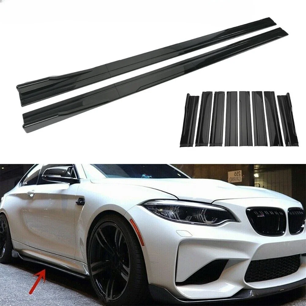 

86.6" Glossy Side Skirts Rocker Panel Lip Splitter For BMW E90 E91 E92 E93 E60 United States