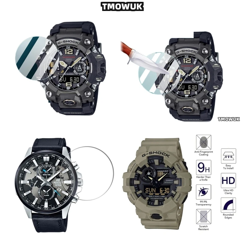 

For Casio GWG-2000 S2200 S140 EFV 540D L MDV 107 EFV 520DB GRB 100 GA 2110 - 9H Hard Tempered Glass Screen Protector Film For Wa