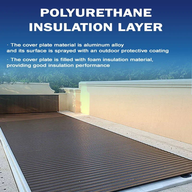Custom Blue Automatic Aluminum Swimming Pool Cover with Heat Retention & 24V Safety Voltagepromote sales