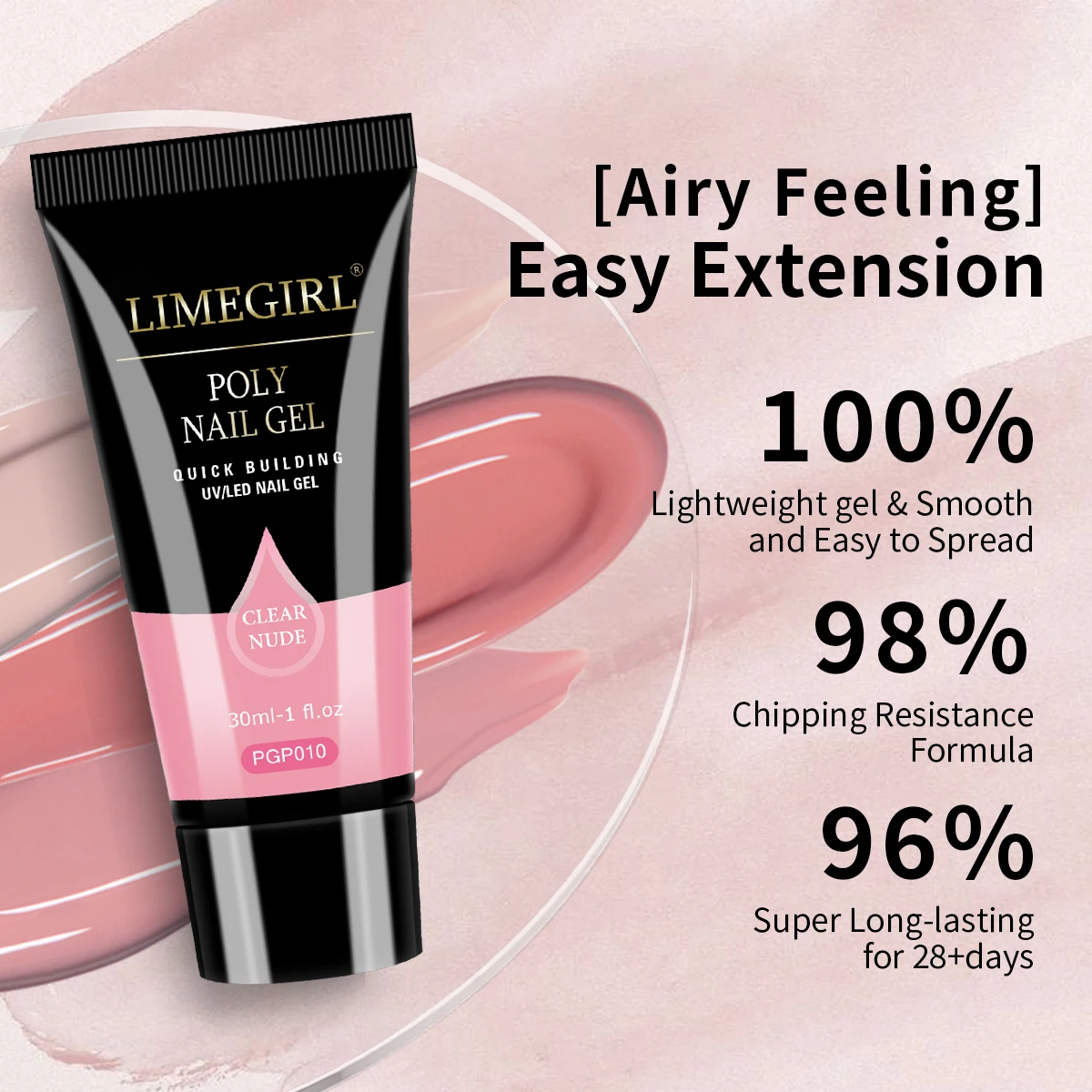 LIMEGIRL Nagel-UV-Nagellack-Gel-Set für Maniküre, schnelle Verlängerung, Glitzer, Nagelbau, Fingerspitze, UV-Gel-Set, Werkzeug, Design, Kunstbedarf