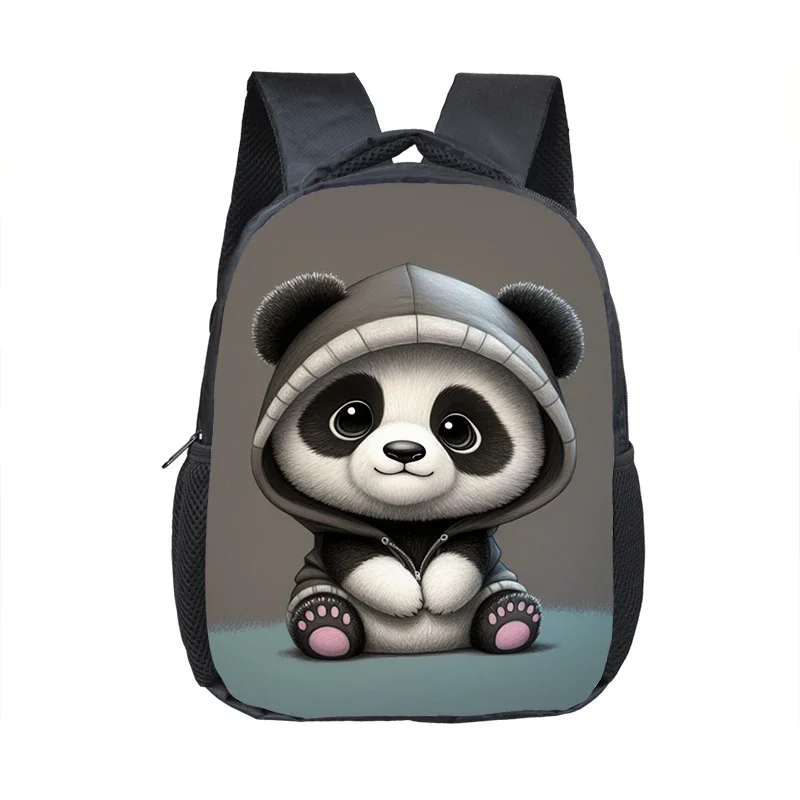 Kawaii Panda Drinking Milk Tea Backpack 2-4 Years Old Kids School Bags Baby Kindergarten Backpack Children Diaper Bags