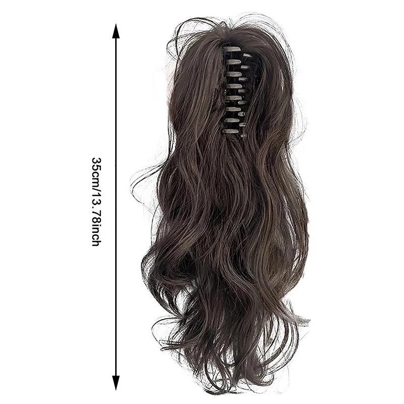 Synthetic Claw Clip Ponytail Hair Extensions Short Curly Natural Tail False Hair For Women Horse Tail Black Hairp