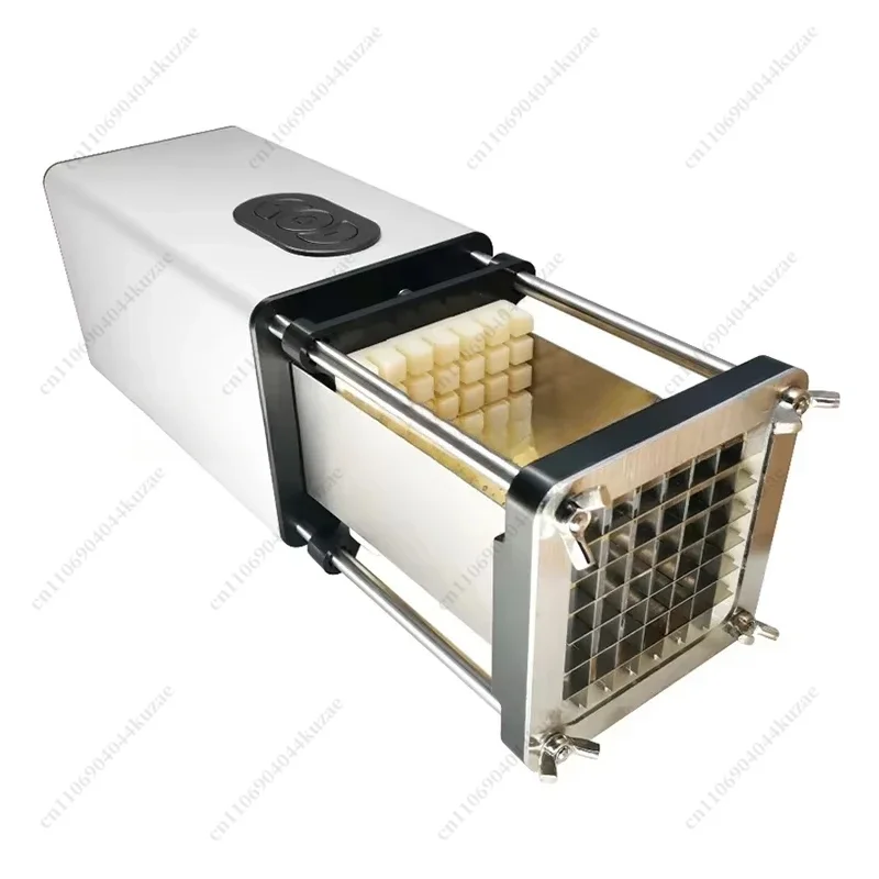 FMT 58W 110V-240V Electric Potato Chip Cutter French Fries Vegetable Cutting Machine 2 Blades Stainless Steel Durable Power for
