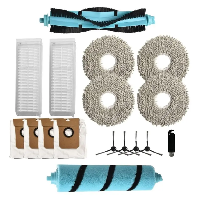 A52Q-Ersatzkit für Cecotec Conga 11090 mit Hauptbürste, Seitenbürsten, Filtern, Wischtüchern und Beuteln zur Reinigung – Detail 1
