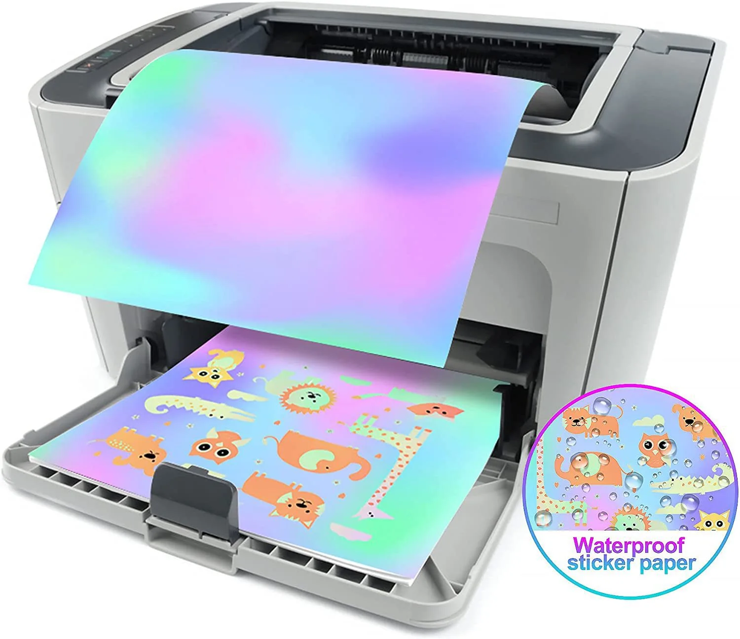 10 Blatt Holographisches Vinyl-Aufkleberpapier, bedruckbares Vinyl, Rhombisches Prisma, Regenbogenstern, selbstklebende Aufkleber für Tintenstrahldrucker – Detail 17