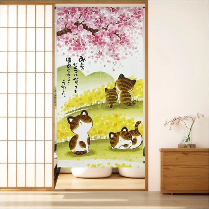 VIKAMA Türvorhänge im japanischen Stil, dekorative Raumteiler-Vorhänge, Sichtschutz, Sushi-Restaurant, Anime-Vorhänge