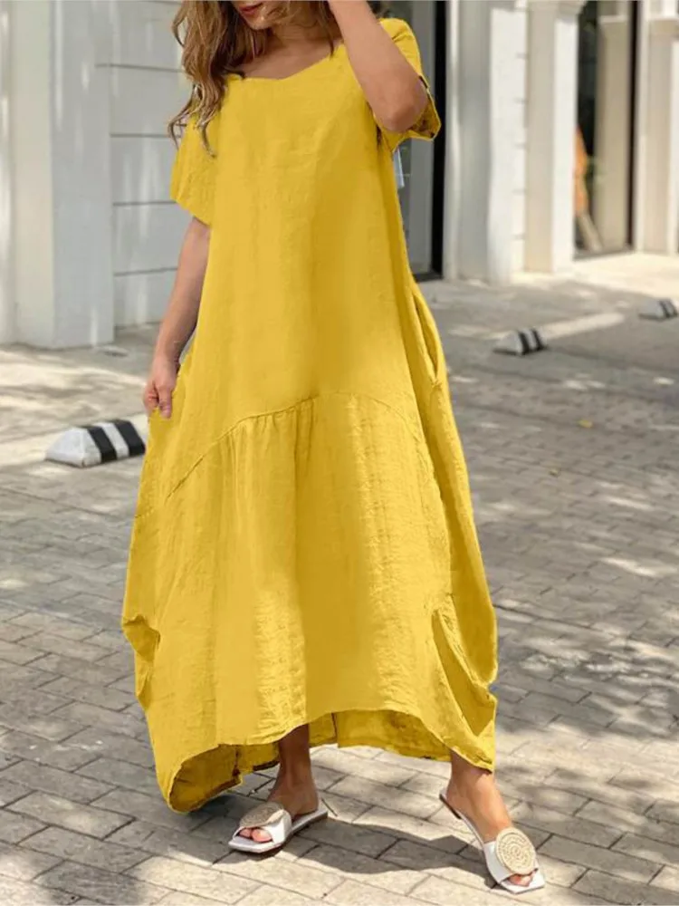 Fashion Casual Dress Women Summer Loose White Black Beach Party Vintage Elegant Long Dresses Female New Holiday Robe Femme